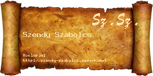 Szendy Szabolcs névjegykártya